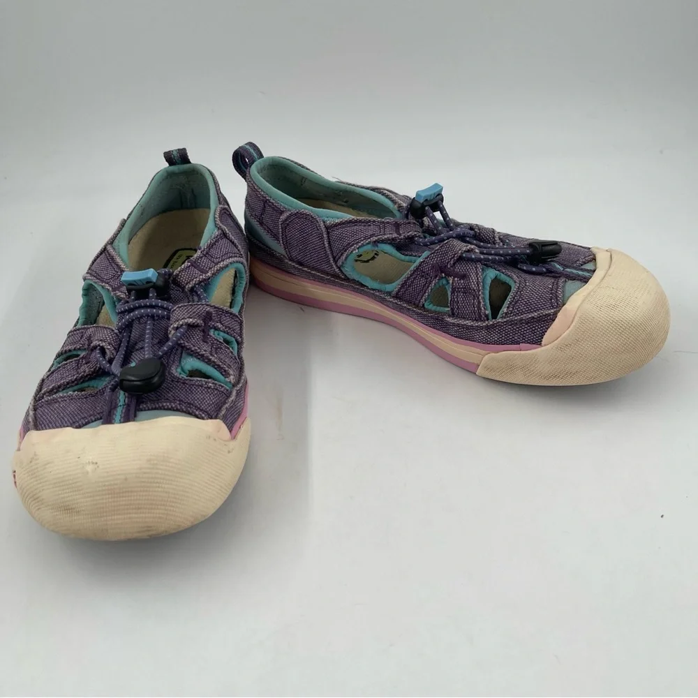 Keen Kids Newport H2 Purple Distressed Canvas Outdoor Hiking Water Shoes-Size 3Y